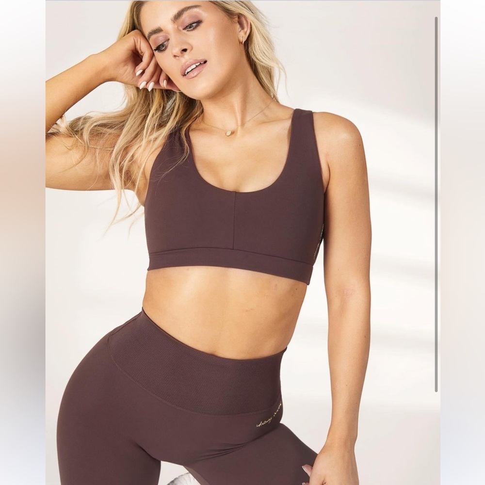 LIKE NEW: Gymshark x Whitney Simmons Sports Bra - Cherry Chocolate, Medium